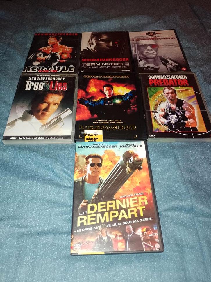 Te koop op dvd evoluerende lijst Arnold Schwarzenegger-films, Cd's en Dvd's, Dvd's | Actie, Zo goed als nieuw, Actie, Vanaf 9 jaar