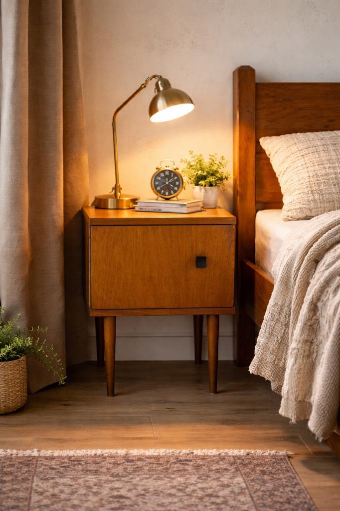 Prachtige set vintage nachtkastjes, Maison & Meubles, Chambre à coucher | Tables de chevet, Utilisé, Moins de 55 cm, Moins de 45 cm