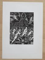Houtsnede Frans Masereel: Justitiepaleis Brussel, Antiquités & Art, Art | Eaux-fortes & Gravures, Envoi