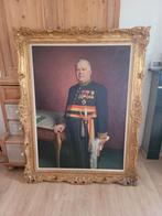 Enorm canvas ingelijst en gesigneerd Anne Rutten 1952, Antiek en Kunst, Ophalen