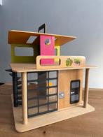 Houten Poppenhuis met meubeltjes, Kinderen en Baby's, Speelgoed | Poppenhuizen, Ophalen, Gebruikt
