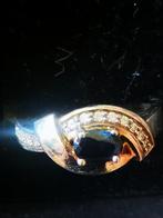 Zilveren ring met saffier, Met edelsteen, Gebruikt, Ophalen of Verzenden, Dame