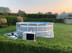 Intex zwembad met warmtepomp & Zandfilter, Tuin en Terras, Zwembaden, Rond, 300 cm of meer, Zo goed als nieuw, Opzetzwembad
