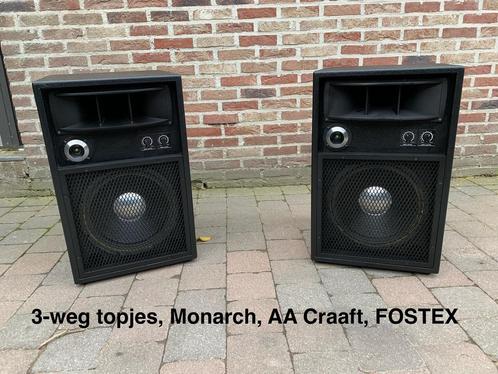 Set nette TOPJES 12/1/1” Monarch, AA Craaft, Fostex, Audio, Tv en Foto, Luidsprekerboxen, Gebruikt, Front, Rear of Stereo speakers