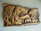 Houten beeld paneel snijwerk Roemenie Kasteel Mancave, Ophalen of Verzenden