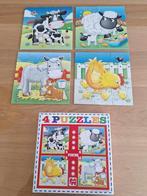 4 puzzels boerderij, Kinderen en Baby's, Speelgoed | Kinderpuzzels, Minder dan 10 stukjes, Ophalen of Verzenden, 6 maanden tot 2 jaar