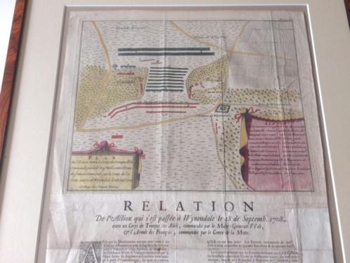 Originele gravure veldslag Wijnendale - Torhout 1708, Antiek en Kunst, Kunst | Etsen en Gravures, Ophalen of Verzenden