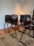 Set van 6 Pagholz stoelen, Huis en Inrichting, Stoelen, Ophalen, Gebruikt, Bruin, Industrieel Vintage jaren '70