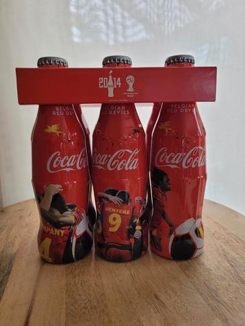 6 Coca-cola flesjes met bedrukking Belgian Red Devils beschikbaar voor biedingen