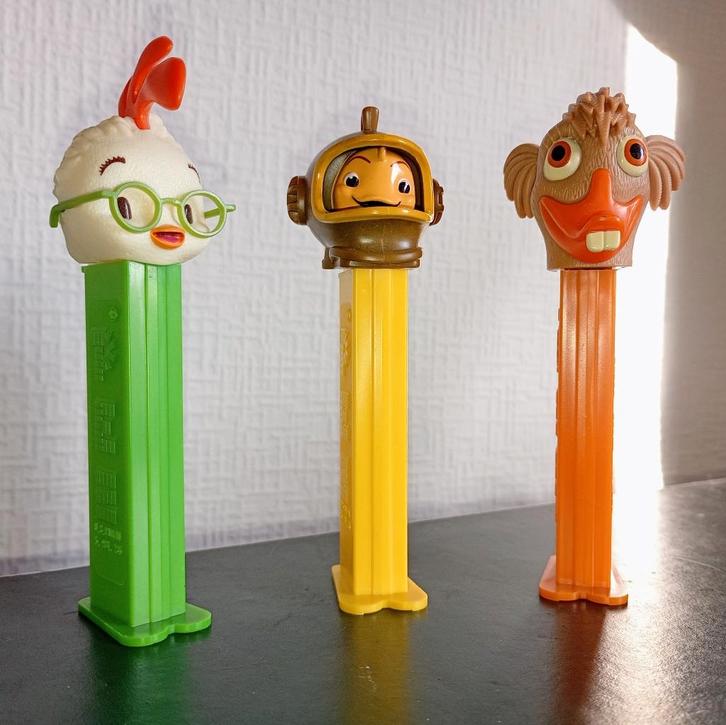 Série complète 3 distributeurs PEZ – Chicken Little (2005), Collections, Jouets miniatures, Comme neuf, Enlèvement ou Envoi