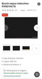 NIEUW BOSCH 80CM inductiekookplaat, Elektronische apparatuur, Fornuizen, Ophalen, 60 cm of meer, Nieuw, Inbouw