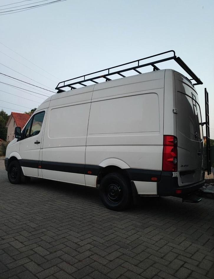 Volkswagen Crafter, Auto's, Bestelwagens en Lichte vracht, Bedrijf, Trekhaak, Volkswagen, Diesel, Handgeschakeld, Wit, Grijs, Stof