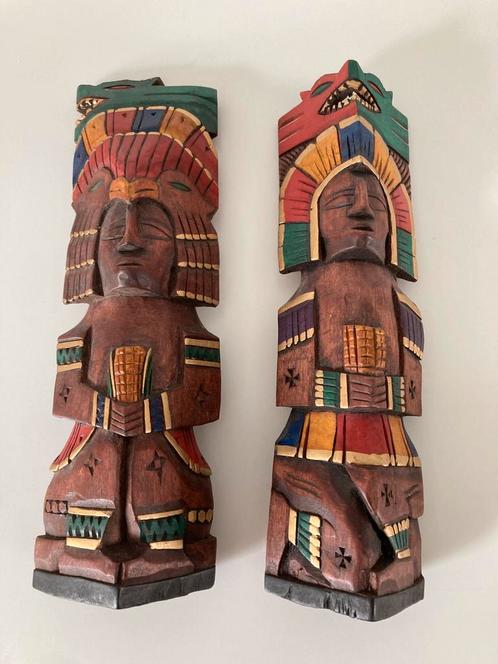 Maya / Azteken / Inca houten beeldjes, Antiek en Kunst, Kunst | Beelden en Houtsnijwerken, Ophalen of Verzenden