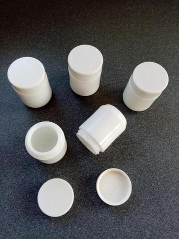 nieuw 5 opaline mengpotjes met draaideksel voor crèmes  beschikbaar voor biedingen