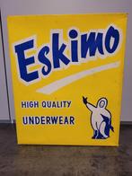 oude gele kartonnen doos met eskimo-reclame, Verzamelen, Ophalen of Verzenden, Gebruikt, Verpakking