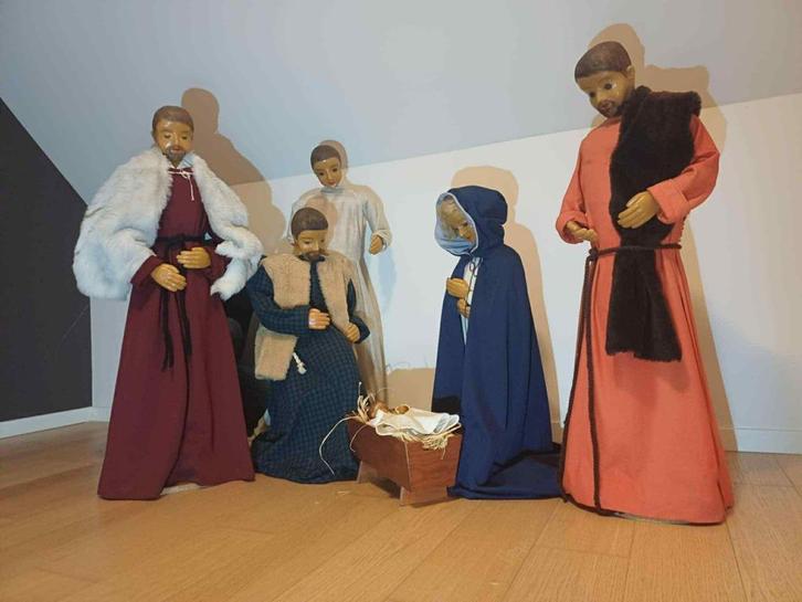 GROTE KERSTSTAL kloostervlijt '50/'60, Diversen, Kerst, Zo goed als nieuw, Ophalen