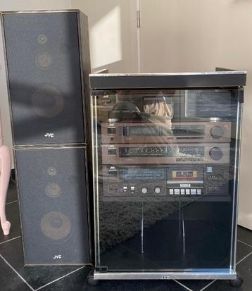  Vintage JVC Stereo-installatie met meubel & luidsprekers  beschikbaar voor biedingen