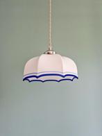 Art Deco hanglamp in witte en blauwe opaline, 1930, Antiek en Kunst, Ophalen of Verzenden