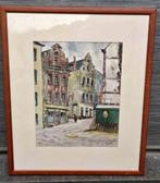 Aquarelle signe Roger la grange, Antiek en Kunst, Kunst | Schilderijen | Klassiek, Ophalen of Verzenden