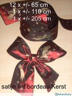kerstballen versiering kerst kerstlint bordeaux goud strik, Ophalen of Verzenden, Zo goed als nieuw