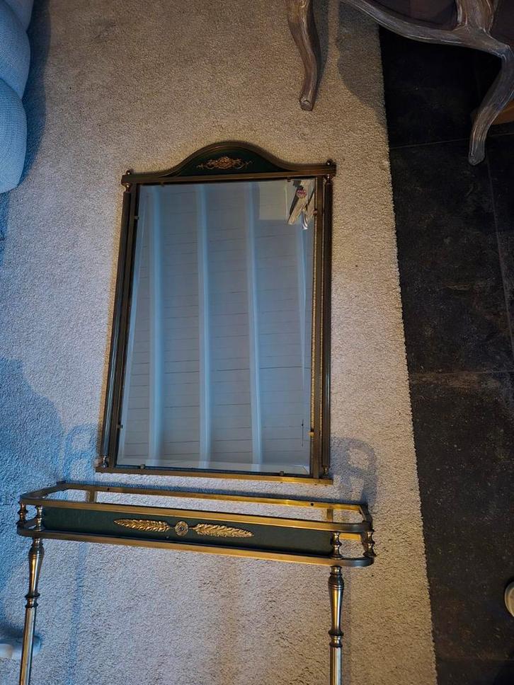 Spiegel met tafel neoklassieke stijl 1940, Antiek en Kunst, Antiek | Spiegels, Rond, Ophalen