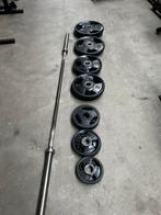127,5kg Ziva Gewichten + Olympische Barbell 220cm, Ophalen, Gebruikt, Halterschijven