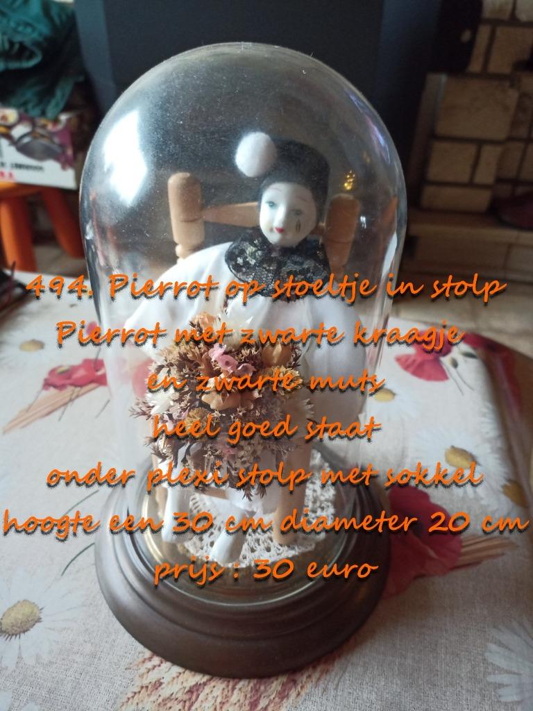 494. Pierrot op stoeltje in stolp, Antiek en Kunst, Curiosa en Brocante, Ophalen