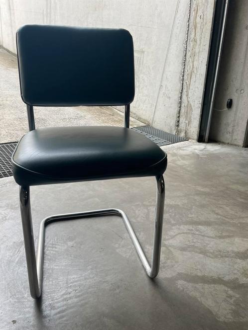 Vintage Gispen kantoorstoel, Huis en Inrichting, Stoelen, Gebruikt, Twee, Leer, Metaal, Overige kleuren, Ophalen