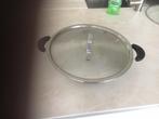 Grote wokpan RVS inductie, Huis en Inrichting, Ophalen, Zo goed als nieuw, Inox