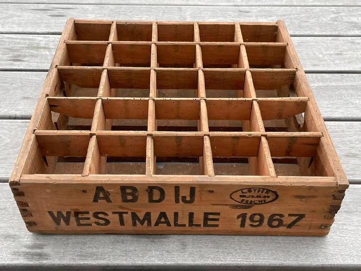 Rare casier en bois Westmalle année 1967, Verzamelen, Biermerken, Gebruikt, Ophalen of Verzenden