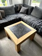 salontafel eik met marmer, Ophalen, Gebruikt, 50 tot 100 cm, Klassiek