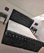 Luxe fluwelen bed met matras - verkrijgbaar, Verzenden, Nieuw, Zwart