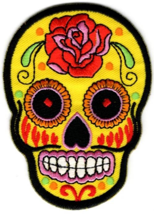 Sugar Skull stoffen opstrijk patch embleem #41, Verzamelen, Stickers, Nieuw, Verzenden