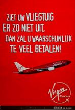 Affiche publicitaire du Boeing 737 Virgin Express, Enlèvement ou Envoi, Utilisé