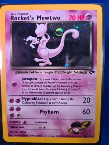 Rocket's Mewtwo 14/132 - Gym Challenge beschikbaar voor biedingen