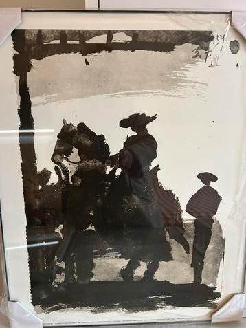 Reproductie Picasso ‘Toros y toreros’ donkere kader en glas beschikbaar voor biedingen