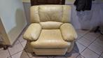 URGENT: 2 fauteuils relax en cuir jaune pâle A DONNER, Huis en Inrichting, Fauteuils, Ophalen, Minder dan 75 cm, Leer, Zo goed als nieuw