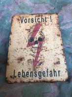 Duits ww2 metalen bord ‘ vorsicht lebensgefahr!, Verzamelen, Militaria | Tweede Wereldoorlog, Ophalen of Verzenden