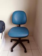 Verstelbare (hoogte en rugleuning) blauwgele bureaustoel, Huis en Inrichting, Bureaustoelen, Ophalen, Gebruikt, Bureaustoel