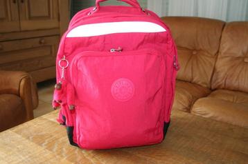 Kipling sac à dos Class Room, True pink + singe, comme neuf 