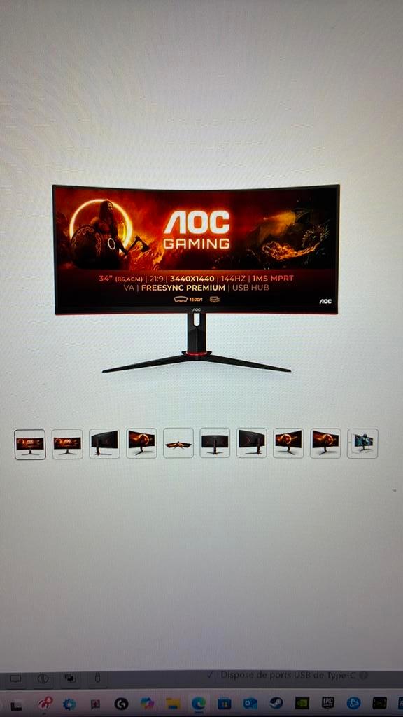 34-inch gamescherm, Computers en Software, Monitoren, Zo goed als nieuw, Gaming, Ophalen