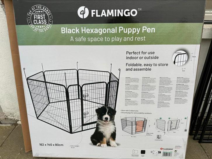 Flamingo Puppy Pen / Hondenkennel, Dieren en Toebehoren, Hondenbenches, Nieuw, Ophalen
