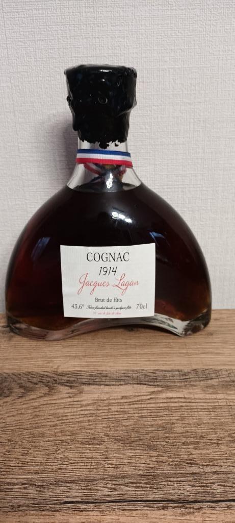 cognac Jacques Lagan 1914  50 jaar oud, Verzamelen, Wijnen, Nieuw, Rode wijn, Frankrijk, Ophalen of Verzenden