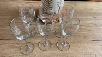 Set kleine wijnglazen te koop - 6st beschikbaar voor biedingen