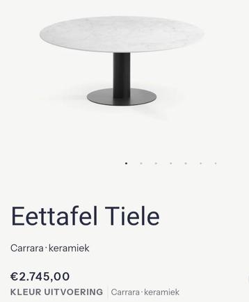 Eettafel Tiele met keramisch blad Carrara Wit 160cm beschikbaar voor biedingen