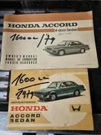 2 Honda Accord 1600 1979 Ancestor driver handleidingen, Ophalen of Verzenden