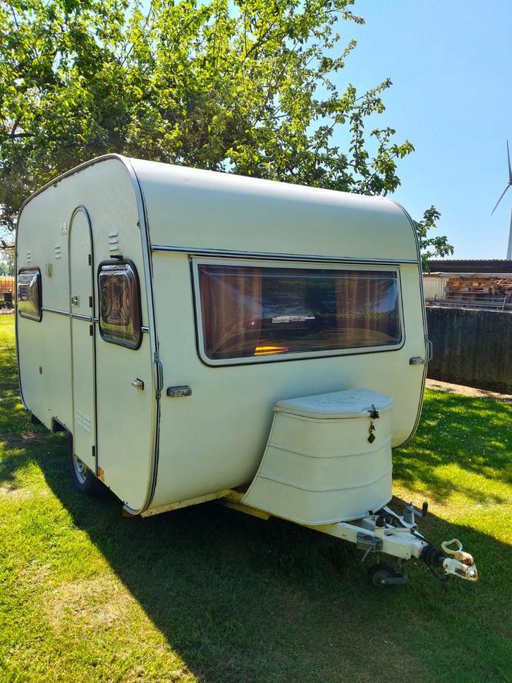 Originele retro Belgisch caravan De Reu casbah S als nieuwe!, Caravans en Kamperen, Caravans, Particulier, tot en met 4, 500 - 750 kg