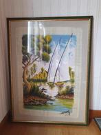 Papyrus schilderij - Rivierlandschap, Enlèvement