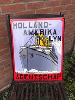 Holland Amerika lyn emaille reclamebord, Verzamelen, Merken en Reclamevoorwerpen, Ophalen of Verzenden, Zo goed als nieuw, Reclamebord