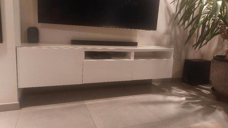 TV meubel 180cm wit, Huis en Inrichting, Kasten |Televisiemeubels, Zo goed als nieuw, Minder dan 100 cm, 150 tot 200 cm, 25 tot 50 cm